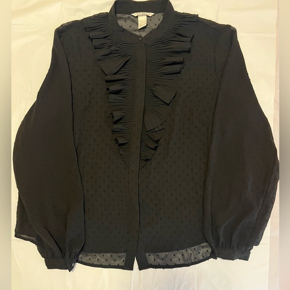 H&M Black Sheer Blouse - Picture 3 of 6